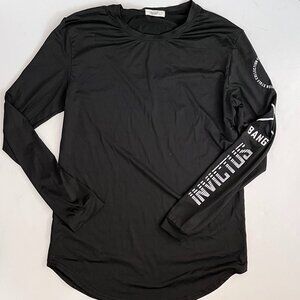 REVERB Black Long Sleeve Graphic Logo Performance Shirt T-Shirt Mens L